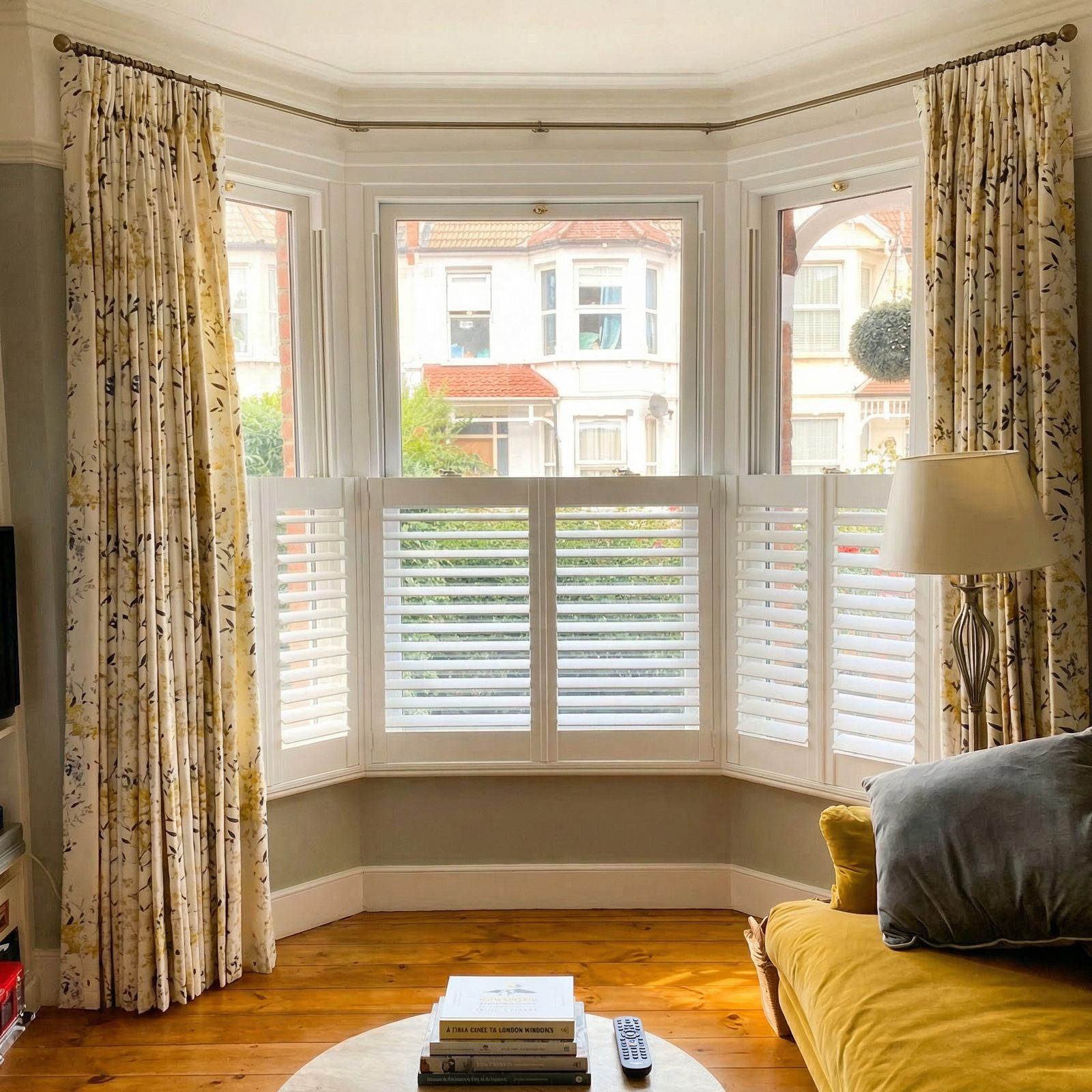 Bay window curtains
