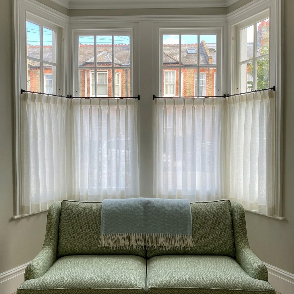 White cafe curtains
