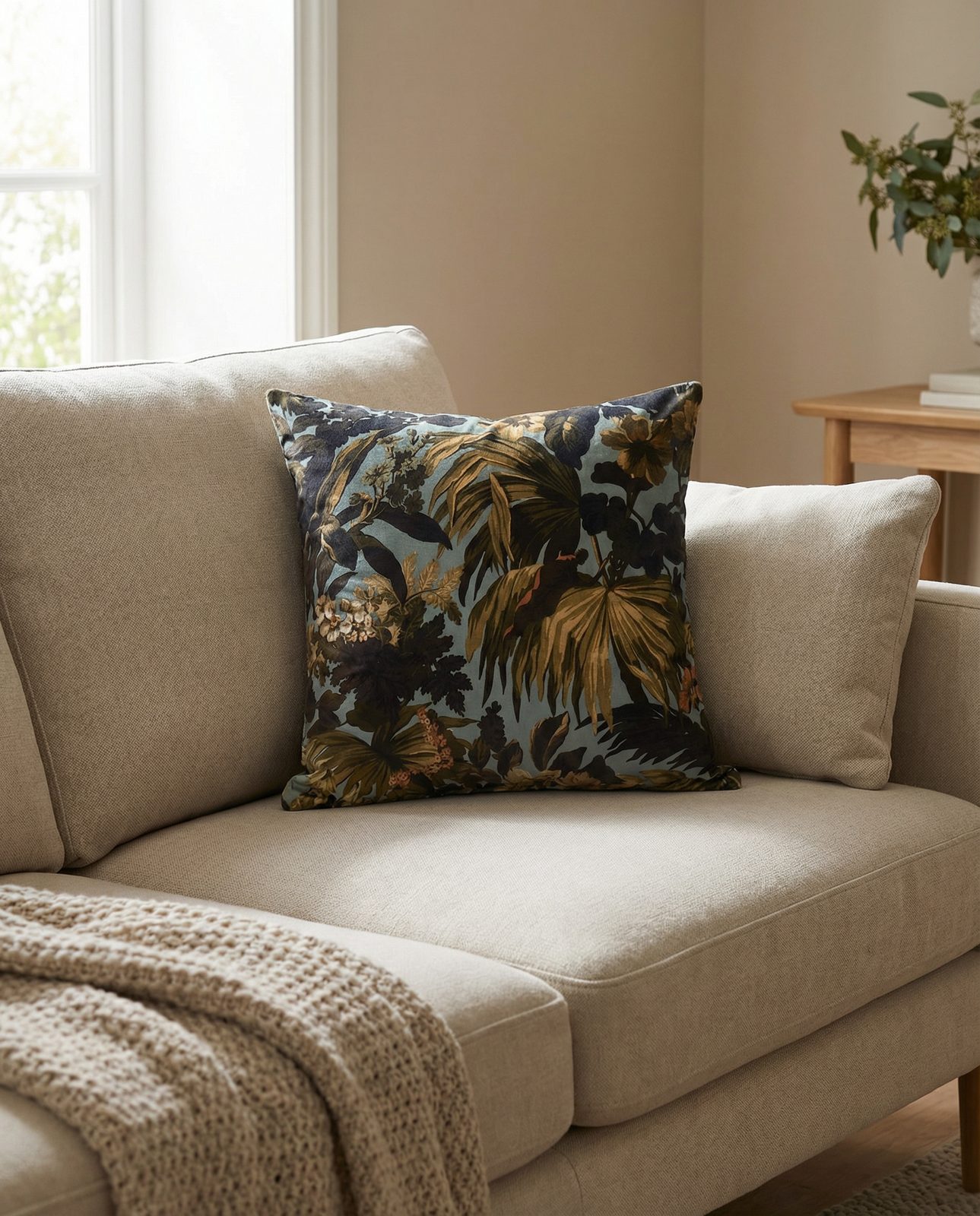 Floral decorative pillow